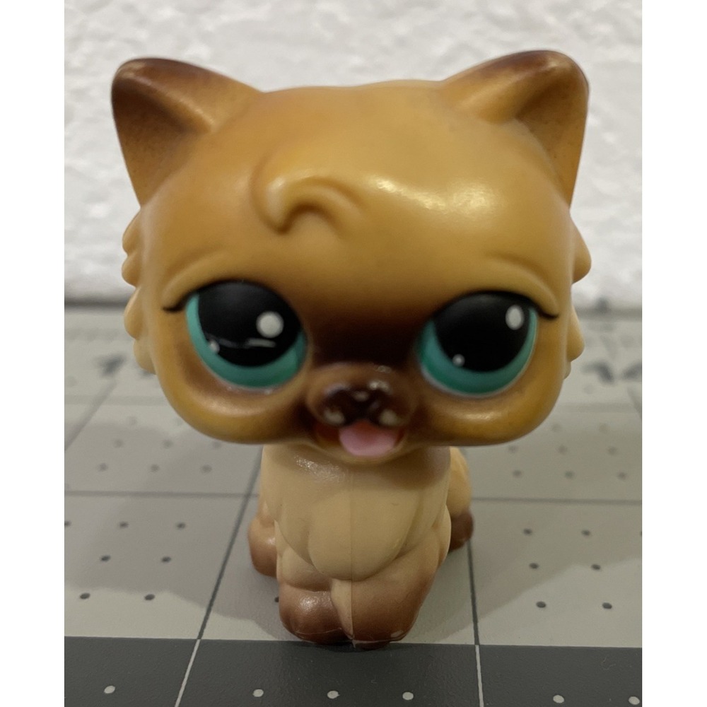 Littlest Pet Shop Cat Magic Motion Brown Persian Teal Eye YUM YUM Kitty LPS 2005